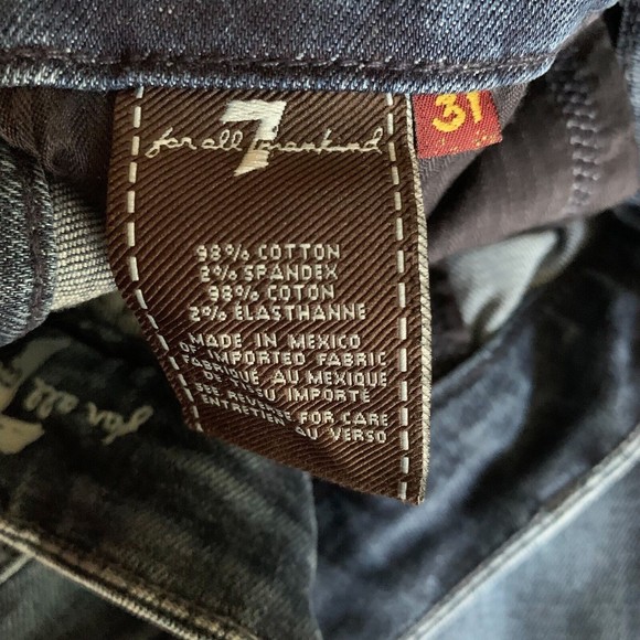 7 For All Mankind A Pocket Jeans 31 Bootcut Distessed Inseam 32” - Picture 6 of 7